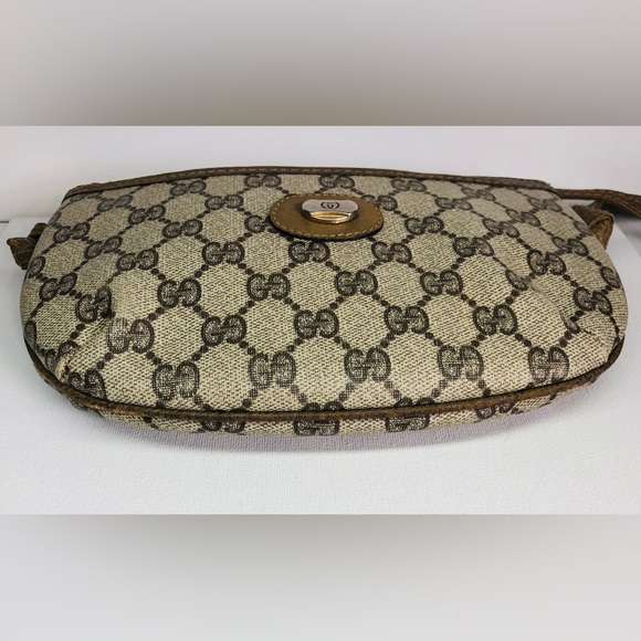Vintage ✨ Gucci GG Monogram Coated Canvas Leather Crossbody Authenticated COA - Picture 15 of 16